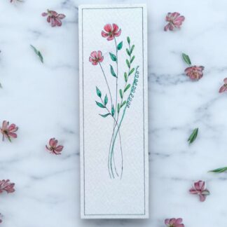Blushing Blooms hand-painted pink wildflower botanical bookmark by Mimi's Art Nook